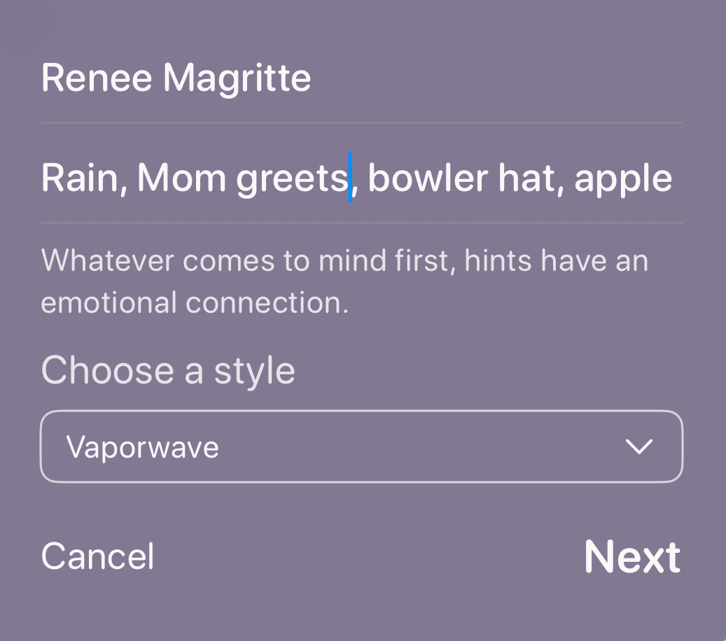 Add a name and hints interface