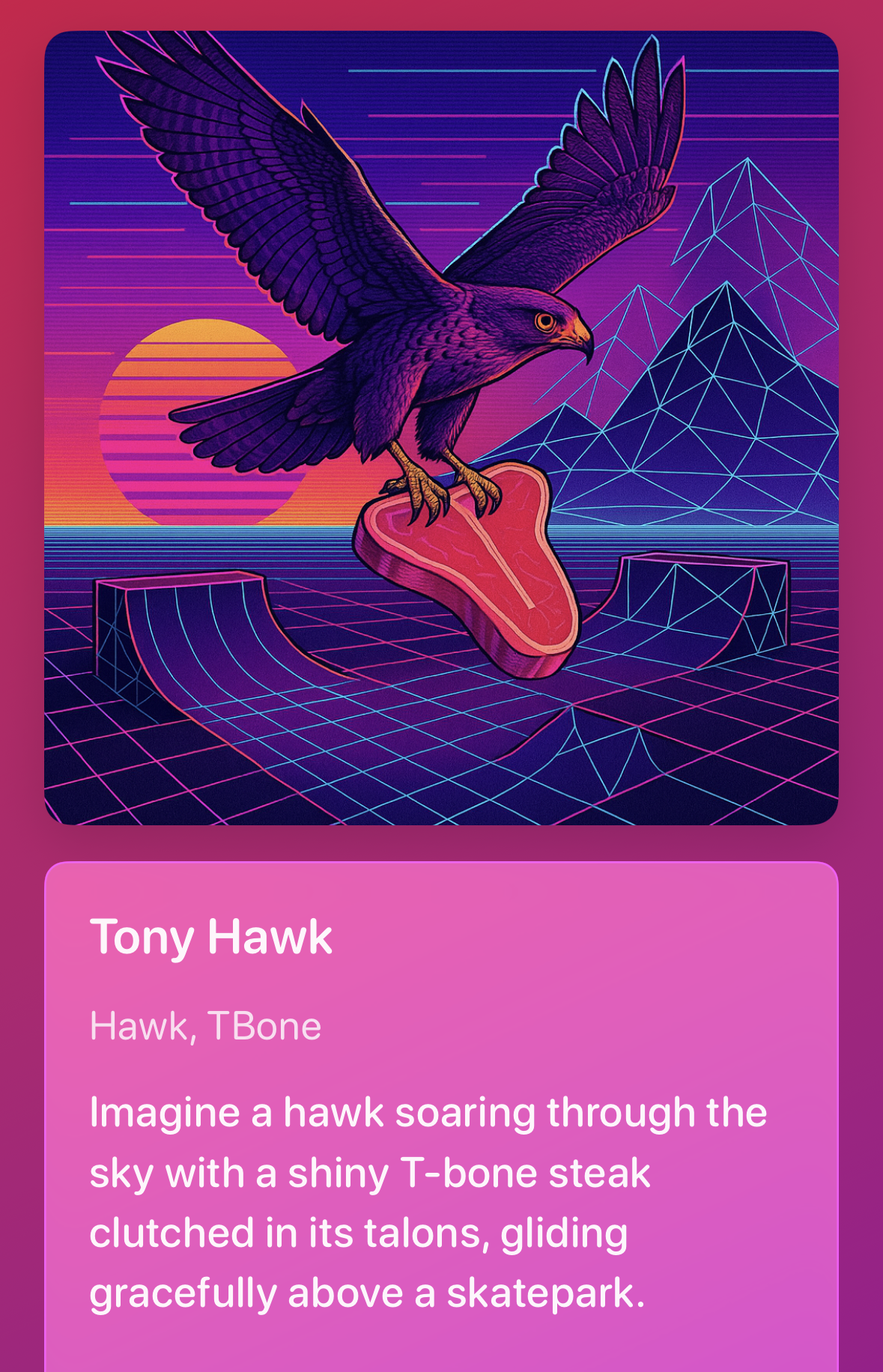 Scene Card – Vaporwave style